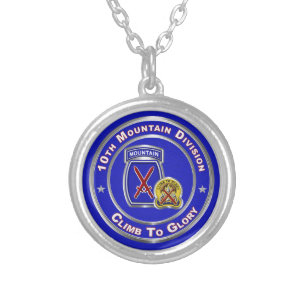 10th Mountain Division Silver Plated Necklace
