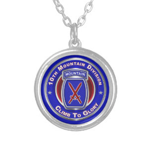 10th Mountain Division Silver Plated Necklace