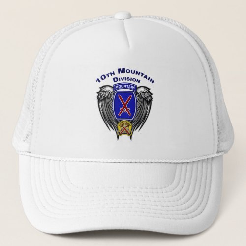 10th Mountain Division Stunning Winged Design Trucker Hat