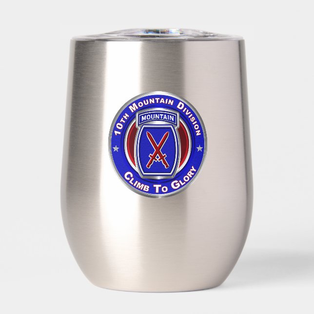 10th Mountain Division Thermal Wine Tumbler (Front)