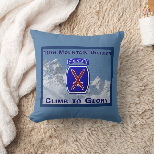 10th Mountain Division  Throw Pillow