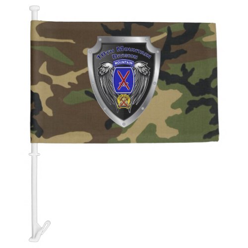 10th Mountain Division Veteran Car Flag