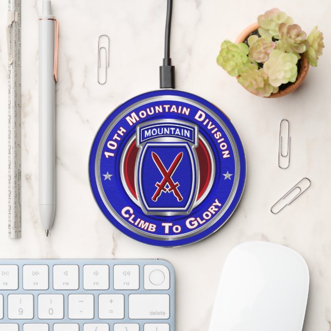 10th Mountain Division  Wireless Charger (Desk)