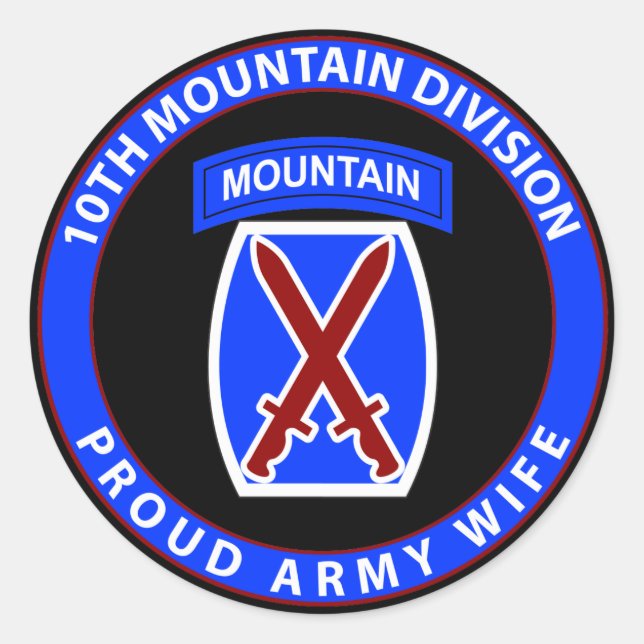 10th Mountain Wife Classic Round Sticker (Front)