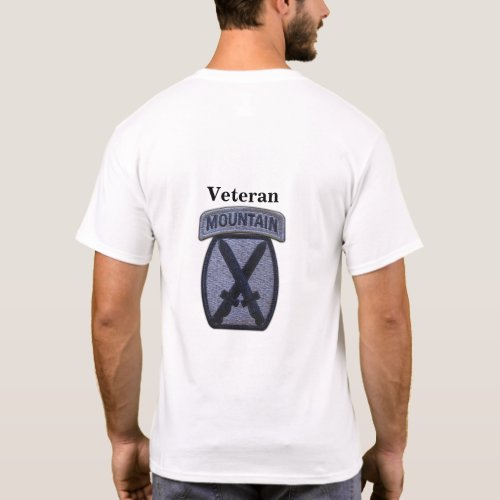 10th MTN MD Div Mountain Division Veterans Vets T_Shirt