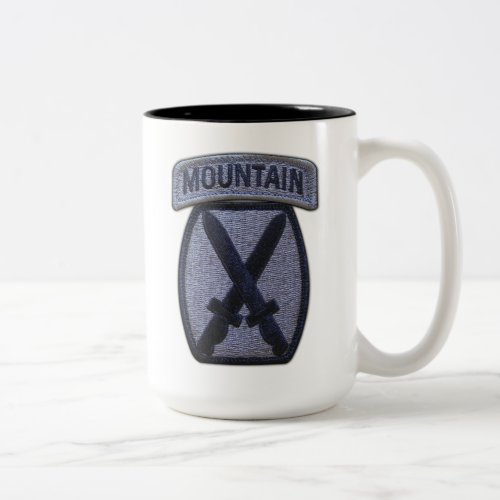 10th mtn mountain division fort drum veterans vets Two_Tone coffee mug