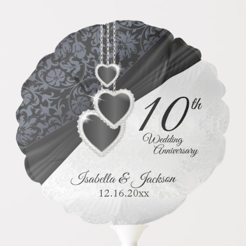 10th Onyx Wedding Anniversary Balloon