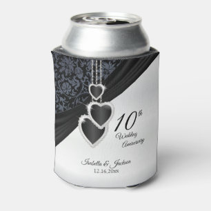 10th Onyx Wedding Anniversary Can Cooler