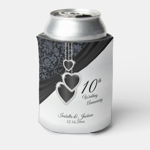 10th Onyx Wedding Anniversary Can Cooler