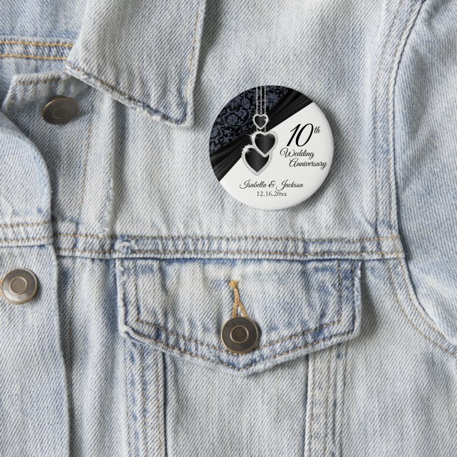 10th Onyx Wedding Anniversary Design Button (In Situ)