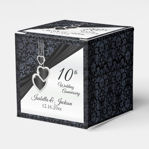 10th Onyx Wedding Anniversary Favor Boxes