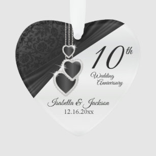 10th Onyx Wedding Anniversary Keepsake Design Ornament