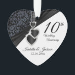 10th Onyx Wedding Anniversary Keepsake Ornament<br><div class="desc">10th Wedding Anniversary Keepsake Design Ornament This beautiful ornament will be a hit with that special couple or person(s). It would also work well for any other event or occasion such as an engagement, wedding, birthday, graduation, retirement, etc... by simply changing the wording. A modern design ready for you to...</div>