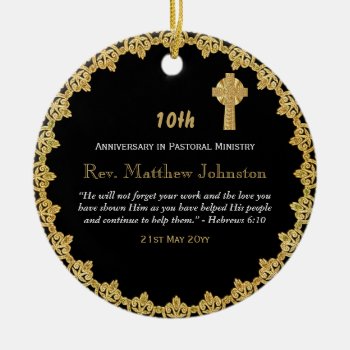 10th Ordination Anniversary Personalized Scripture Ceramic Ornament