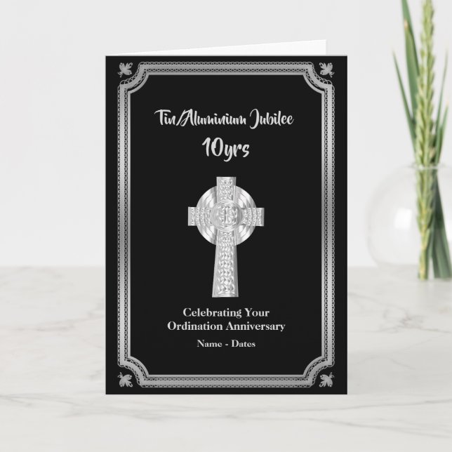 10th Ordination Anniversary Priest Tin Aluminium Card (Front)