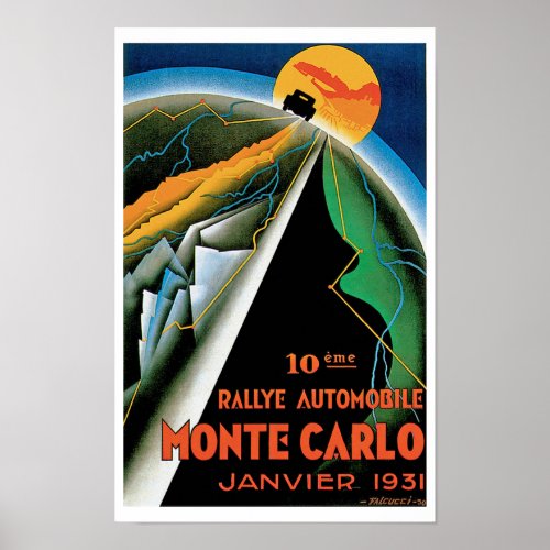 10th Rally Automobile of Monte Carlo Poster
