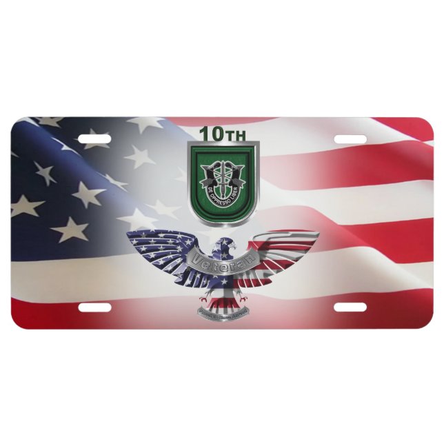 10th Special Forces Airborne License Plate (Front)