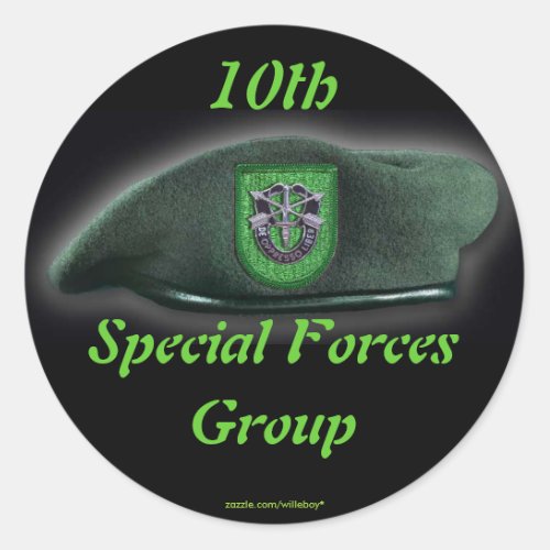 10th Special forces Green Berets flash nam Sticker