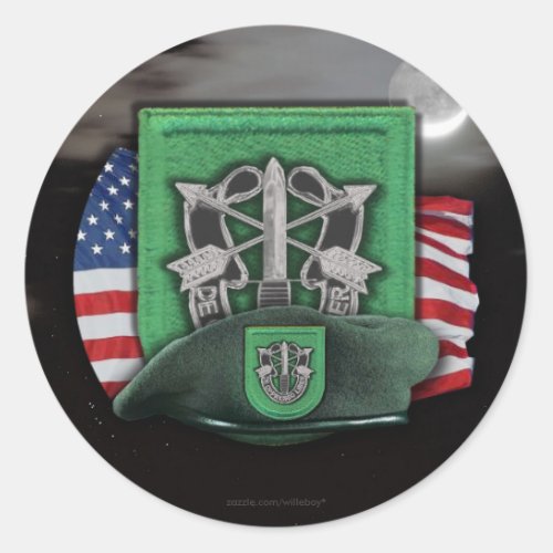 10th Special forces green berets veterans vets Classic Round Sticker