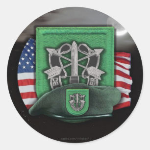 10th Special forces green berets veterans vets Classic Round Sticker