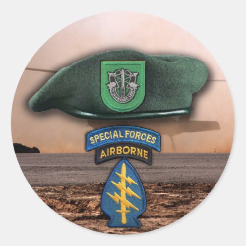 10th Special forces Green Berets veterans vets Classic Round Sticker