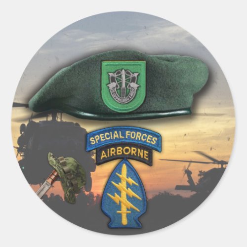 10th Special forces Green Berets veterans vets Classic Round Sticker