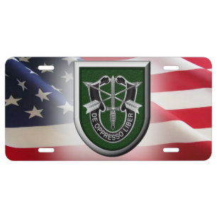 10th Special Forces Group (Airborne)American Flag License Plate