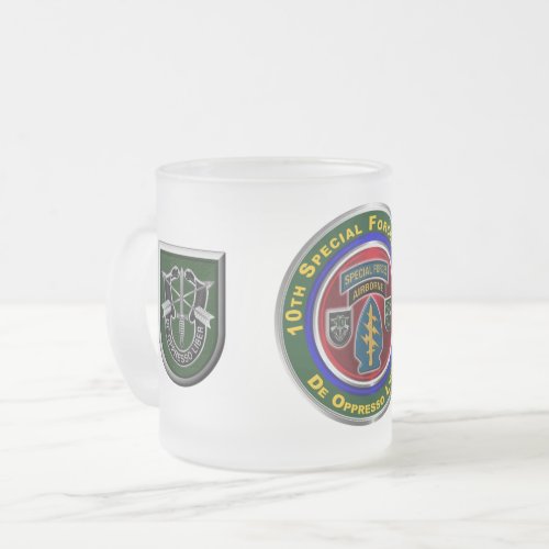 10th Special Forces Group Airborne  Frosted Glass Coffee Mug