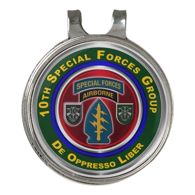 10th Special Forces Group Airborne  Golf Hat Clip (Front)