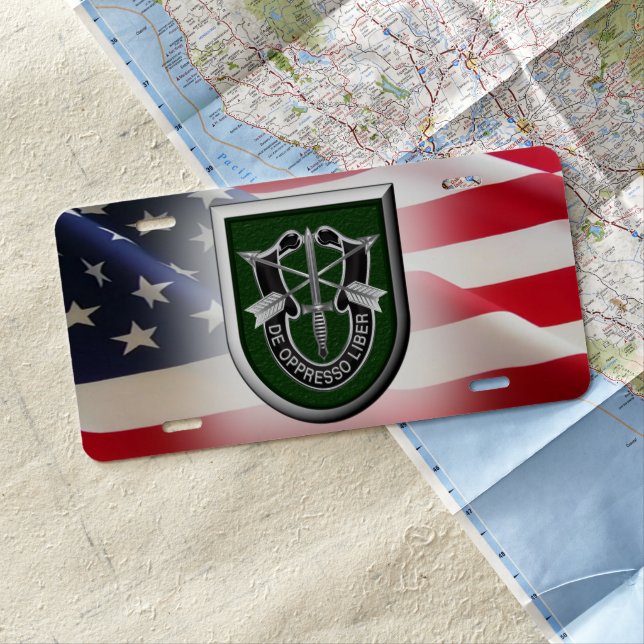 10th Special Forces Group Airborne License Plate (In Situ)