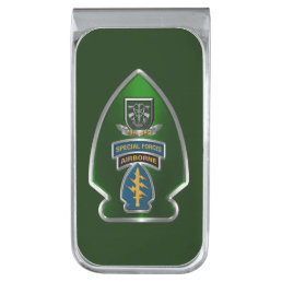 10th Special Forces Group Airborne  Silver Finish Money Clip