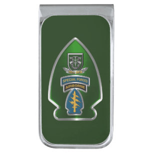 10th Special Forces Group Airborne Silver Finish Money Clip
