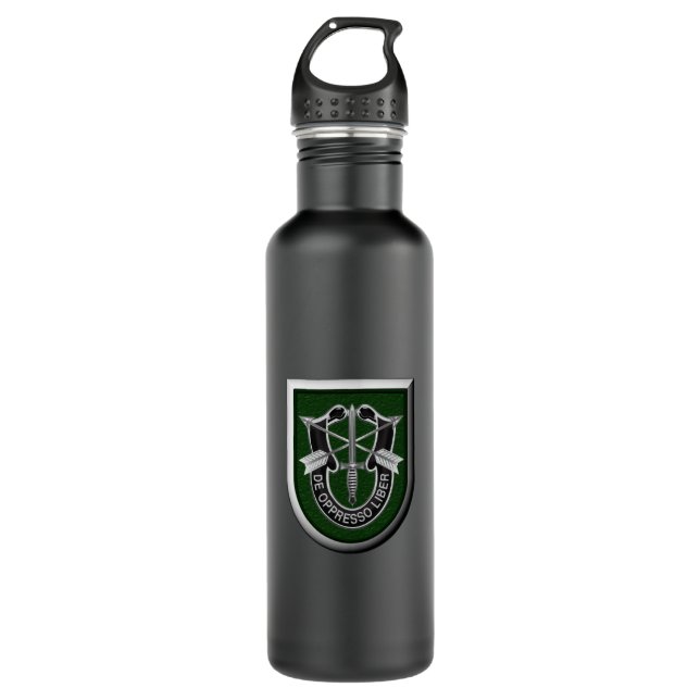 10th Special Forces Group Airborne  Stainless Steel Water Bottle (Front)