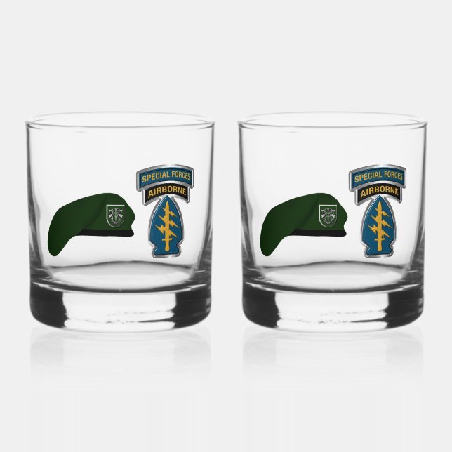 10th  Special Forces Group Airborne Whiskey Glass (Front)