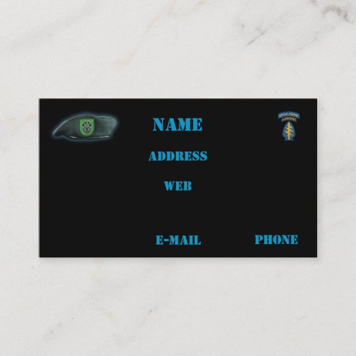 Customizable 10th special forces group vets flash business Card