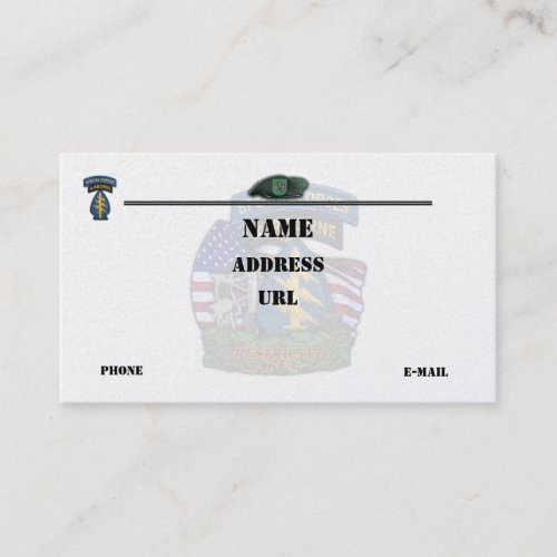 10th special forces patch flash business Cards