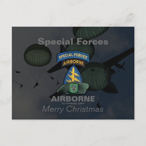10th special forces sfg green berets holiday postcard