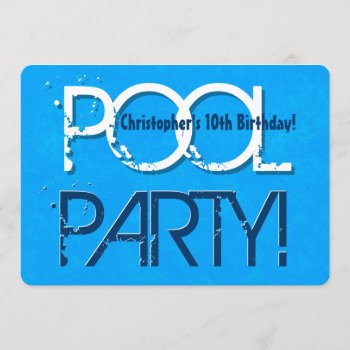 10th Ten Birthday Pool Party Save The Date P02z Invitation by JaclinArt at Zazzle