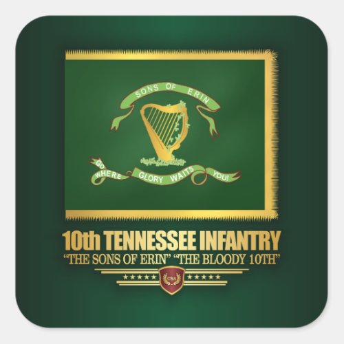 10th Tennessee Infantry Square Sticker