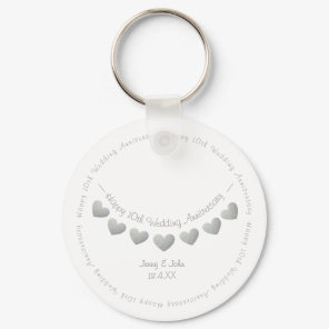 10th Tin/ Aluminum Wedding Anniversary gift Keychain
