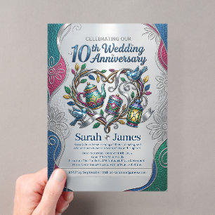 10th Tin Aluminum Wedding Anniversary We Still Do Acrylic Invitations