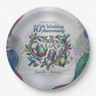 10th Tin Aluminum Wedding Anniversary We Still Do Paper Plates