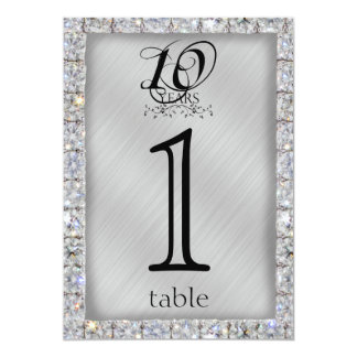 10th Tin and Diamond Anniversary Table Number