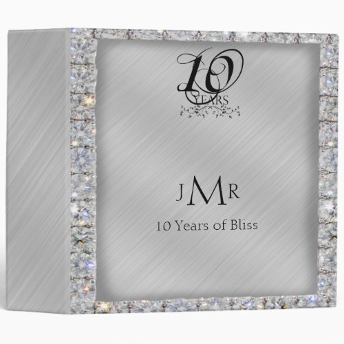 10th Tin and Diamond Wedding Anniversary Binder