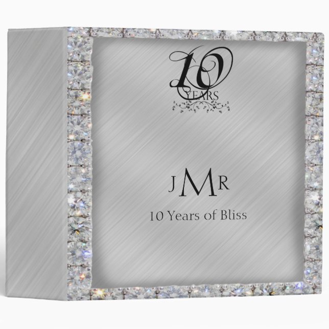 10th Tin and Diamond Wedding Anniversary Binder (Front/Spine)