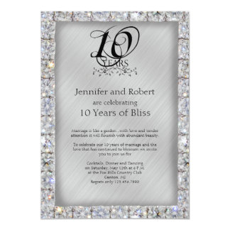 10th Tin and Diamond Wedding Anniversary Card
