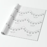 10th Tin Wedding Anniversary bunting white  Wrapping Paper<br><div class="desc">Personalized 10th wedding anniversary wrapping paper Perfect for couples or parents who are celebrating ten years of marriage on their tin/ aluminum wedding anniversary. The names of the husband and wife, as well as their wedding date are fully customizable, and the bunting text can also be changed. Matching greeting cards...</div>