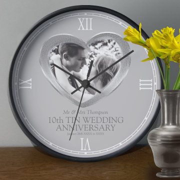 10th tin wedding anniversary custom photo heart