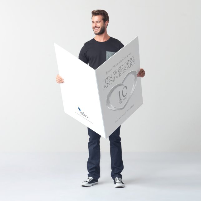 10th tin wedding anniversary heart card (In Situ)