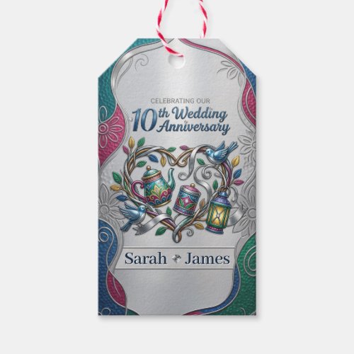 10th Tin Wedding Anniversary Party Thank You Gifts Gift Tags